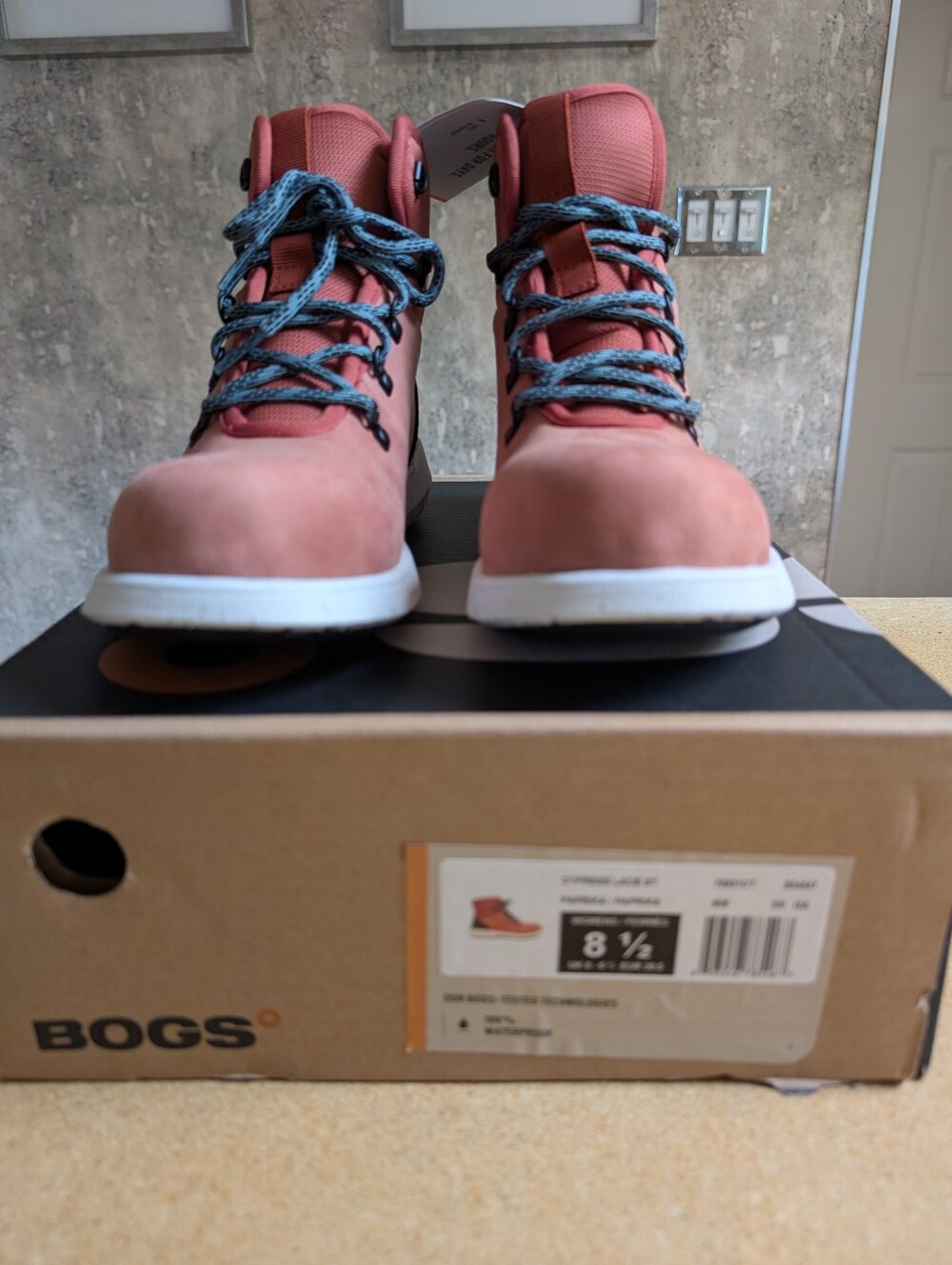 NEW IN BOX BOGS Cypress Lace ST Paprika Waterproof Boots with Safety Toe 8.5 - Picture 7 of 7
